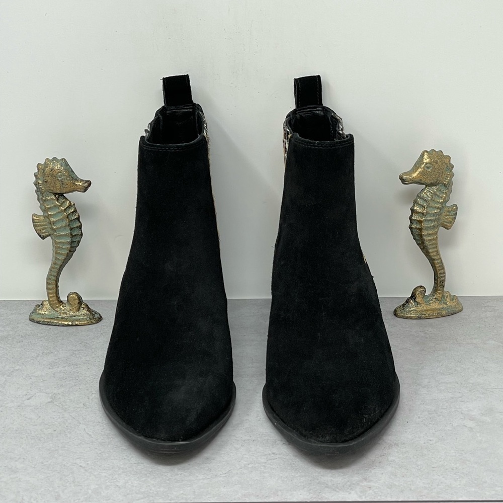 Crown Vintage Tolana 2 Chelsea Ankle Boots Women's Size 9M, Black Suede/Cow Hair - Picture 2 of 13
